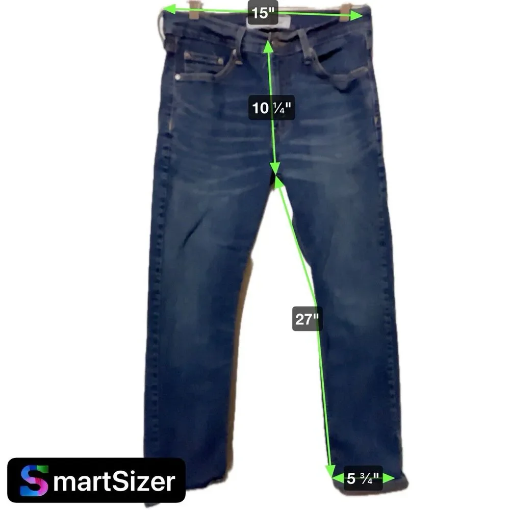 Levi's Signature S51 Men's Size 30x27‎ Blue Straight Dark Wash Stretch Jeans